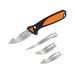 Havalon Talon Hunt Interchangeable Fixed Blade Knife Set 4 Blades Roll-Pack Clam Pack Black/Orange XTC-TH