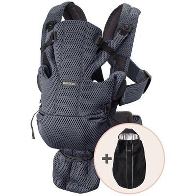 BabyBjorn Baby Carrier Free, 3D Mesh + Cover Bundle - Anthracite / Black