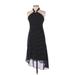 Charity Casual Dress - A-Line Halter Sleeveless: Black Polka Dots Dresses - Women's Size 1