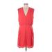 Thakoon Collective Casual Dress - Shirtdress V-Neck Sleeveless: Red Print Dresses - Women's Size 12