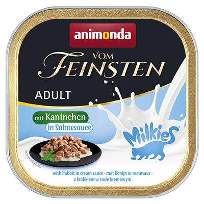64x 100g animonda Vom Feinsten Adult Milkies in Sauce Kaninchen in Sahnesauce Katzenfutter nass