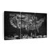 Elephant Stock USA Map United States Map On Canvas 3 Pieces Print Canvas in Black | 28 H x 45 W x 1 D in | Wayfair RV-208_united-states-map