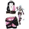 Jinx-Costume Cosplay pour Femme Anime Game LoL Tube Top Bas Gants Tenues Vêtements de