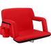 Alpcour X-Wide Reclining Stadium Seat - Waterproof Foldable Chair w/ Thick Padding & Back Support Metal in Red | 17 H x 25 W x 14 D in | Wayfair