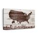 Millwood Pines Wooden USA Map On Canvas Print Canvas | 8 H x 12 W x 1 D in | Wayfair 1034EFB92F334BAF94C2323ED5F61D09