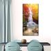 Loon Peak® Nakhon Nayok Waterfall - 3 Piece Wrapped Canvas Set Canvas in Orange/White | 24 H x 52 W x 1.25 D in | Wayfair