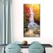 Loon Peak® Nakhon Nayok Waterfall - 3 Piece Wrapped Canvas Set Canvas in Orange/White | 12 H x 27 W x 1 D in | Wayfair