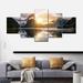 Loon Peak® Milford Sound Mountain Sunrise - 5 Piece Wrapped Canvas Set Canvas in White | 36 H x 15 W x 1 D in | Wayfair