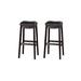 Red Barrel Studio® Aminna 29.08" Short Counter Stool Wood/Upholstered in Black | 29.08 H x 20.08 W x 16.08 D in | Wayfair