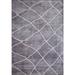 Gray/White 138 x 98 x 0.4 in Area Rug - Orren Ellis Bennacio Geometric Machine Woven Microfiber Area Rug in White/Gray Microfiber | Wayfair