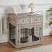 Tucker Murphy Pet™ Furniture Style Pet Dog Crate Metal in Brown/Gray | 40 H x 39.4 W x 23.6 D in | Wayfair 462FD3DC4D4B4FAA85A8FA00E3777435