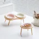 Filles en céramique pour chat et petit chien bols doubles surélevés pour animaux de compagnie bols