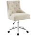 Regent Tufted Button Swivel Upholstered Fabric Office Chair - East End Imports EEI-3609-BEI