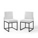 Carriage Dining Chair Upholstered Fabric Set of 2 - East End Imports EEI-4508-BLK-WHI