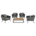 Stance 5 Piece Outdoor Patio Aluminum Sectional Sofa Set - East End Imports EEI-3321-GRY-CHA-SET