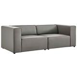 Mingle Vegan Leather 2-Piece Sectional Sofa Loveseat - East End Imports EEI-4788-GRY