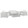 Convene 4-Piece Outdoor Patio Set - East End Imports EEI-5446-LGR-WHI