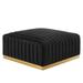 Conjure Channel Tufted Performance Velvet Ottoman - East End Imports EEI-5507-GLD-BLK