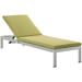 Shore Outdoor Patio Aluminum Chaise with Cushions - East End Imports EEI-5547-SLV-PER