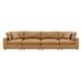 Commix Down Filled Overstuffed Vegan Leather 4-Seater Sofa - East End Imports EEI-4916-TAN