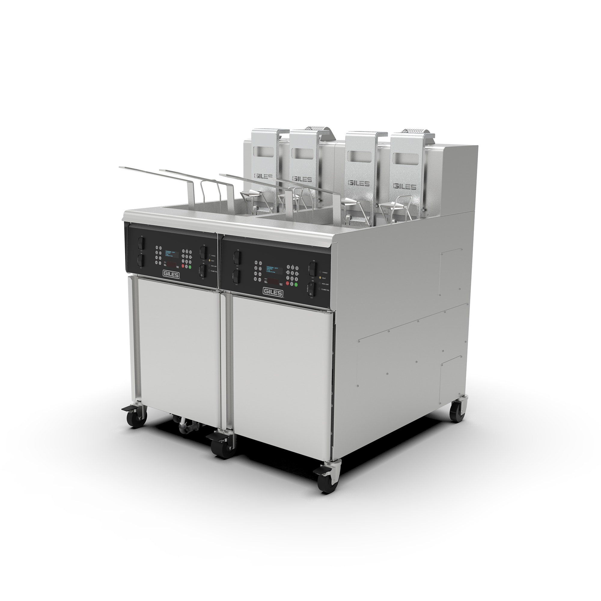 Giles GBF-80/80G LP Commercial Gas Fryer - (2) 80 lb Vat, Floor Model, Liquid Propane, Two 80 lb. vats, Stainless Steel, Gas Type: LP