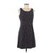 Tommy Hilfiger Casual Dress - Mini Scoop Neck Sleeveless: Blue Print Dresses - Women's Size 8