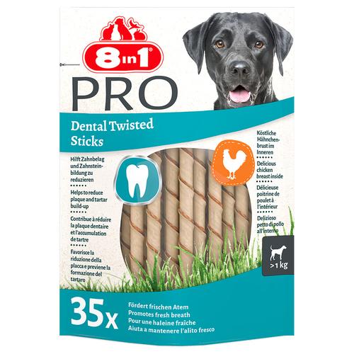 2x35 Stück 8in1 Pro Dental Twisted Sticks für kleine Hunde Huhn Hundesnacks