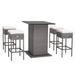 Costway 5 Pieces Outdoor Wicker Bar Table Set with Hidden Storage Shelves-White