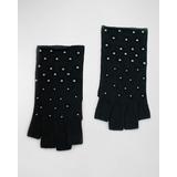 Fingerless Gloves With Scattered Faux Pearls