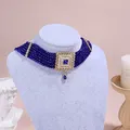 Caftano marocchino abito da sposa collana gioielli regalo colore oro sposa perla girocollo cristallo