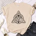 Witch Triple Moon Gothic Sun t shirt women harajuku top girl y2k comic designer clothes