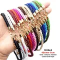 3 Pcs/lot 6mm Gold Color 3 Shares Rope Silk Cord Necklaces DIY Adjustable Necklace Pendant Charms