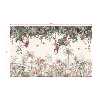 papier peint panoramique jungle, marron 4 m x 2,48 m
