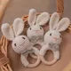 Baby Rattle Crochet Amigurumi Bunny Rattle Bell Newborn Knitting Gym Toy Educational Teether Baby