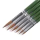 6pcs/set weasel hair Green long rod oil painting brush head tip gouache watercolor painting Art