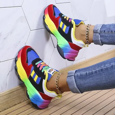Frauen Sport Schuhe Mode Plattform Turnschuhe Damen Frühling Winter Wohnungen Laufschuhe Frau Farbe Lace Up Schuhe Zapatos De Mujer