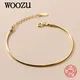 WOOZU Real 925 Sterling Silver INS Minimalist Golden Snake Bone Chain Charm Bracelets For Women