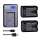 2pc 1400mAh BN-VG114 VG114 BN VG114 Battery+LCD Charger for JVC BN-VG107 BN-VG107U BN-VG108U