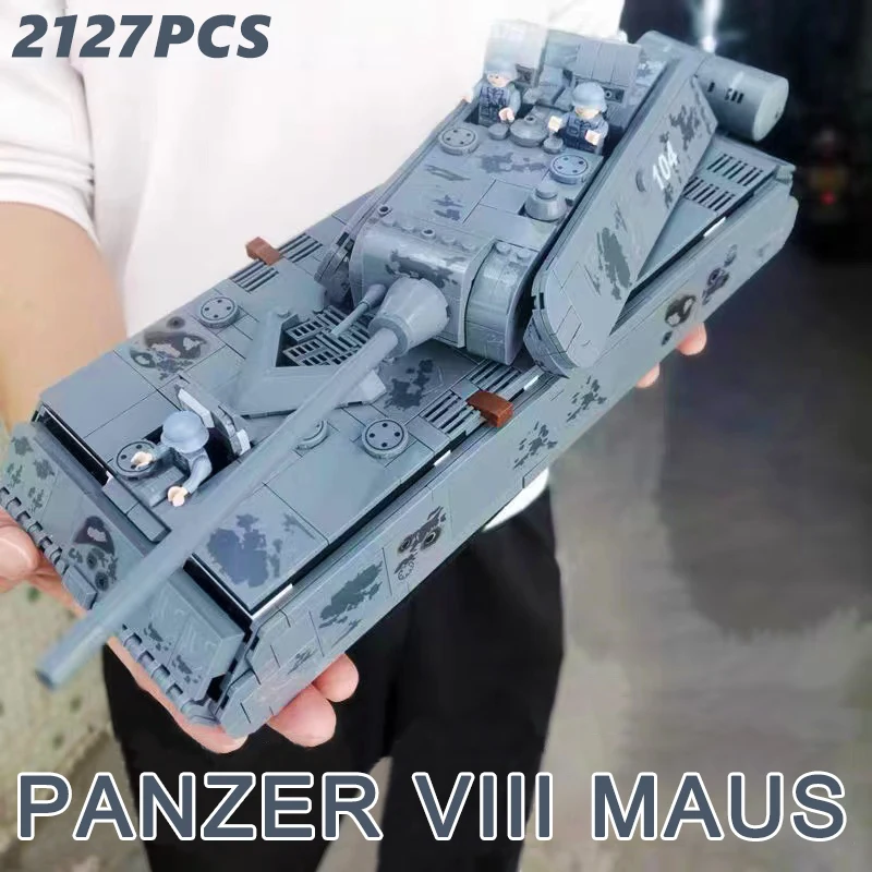 Tedesco Panzer VIII Maus Carro Armato MOC Building Blocks Militare Tipo di Mouse Pesante Carro Armato Mattoni Modello Giocattoli Per Il Ragazzo Regalo Di Compleanno
