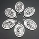 10pcs Silver Plated St. Christopher Metal Tag Alloy Pendant DIY Charms Necklace Bracelet Jewelry