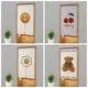 Smiling Face Door Curtain Nordic Half Partition Curtains Teddy Bear Printing Bedroom Living Room