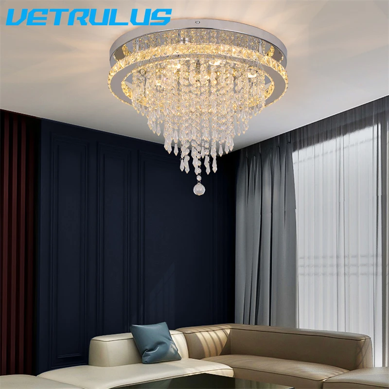 Moderne k9 Luxus Kristall Decken leuchte Smart LED Wohnzimmer Esszimmer Pendel leuchte Kronleuchter Fernbedienung hängen Dekor Luminai