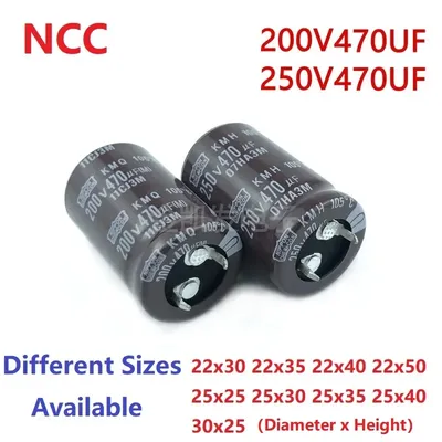 2 Teile/los NCC 470uF 200V / 470uF 250V 200V470uF/ 250V470uF 22x30/35/40 25x25/30/35/40 30x25 Image