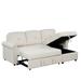 83" Velvet Upholstered Convertible Sleeper Sofa Bed with Storage Chaise, Sofa with Pull-Out Bed and Removable Backrest