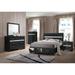 Black Queen Bed with Storage - Naima Collection, Contemporary Style, Panel Headboard, with Two Drawers, No Box Spring Needed