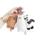 We Bare Bears Anime Plush Toys Pendant Grizzly Panda Ice Bear Keychain Key Ring Stuffed Dolls