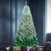 7.6 FT Classic Pine Tree Christmas Tree, Gradient Tree Design, Artificial PVC Tips Sturdy Iron Frame, 300 cool white LED lights