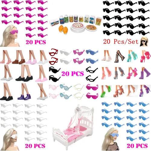 Mix Style Mode Schuhe Strumpf Sonnenbrille Puppe Brillen für Barbie Puppe Puppenhaus DIY Zubehör für