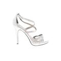 M by Michael Antonio Heels: Silver Shoes - Women's Size 8 1/2 - Open Toe