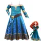 Disney Prinzessin Merida Cosplay Kostüme Kinder Mädchen mutig Cos Kleid mit Blet Baby Kinder Langarm